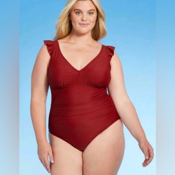 NWT. Kona Sol red burgundy one-piece - Picture 1 of 5